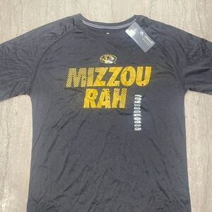 Mizzou-Rah Tigers Charcoal Heather Performance Raglan Short Sleeve Tee - Medium